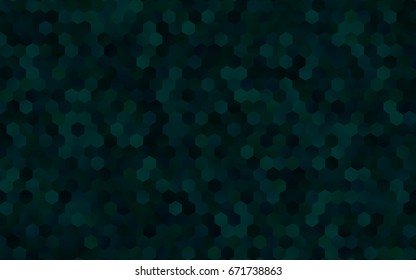 Dark BLUE vector polygonal illustration, which consist of hexagons. Hexagonal pattern for your business design. Geometric background in Origami style with gradient. 