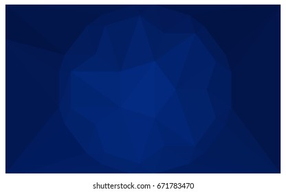 DARK BLUE vector polygonal illustration, which consist of triangles with a gemstone in center. Triangular design of a huge diamond for your business. Creative geometric background of gems.