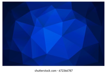 DARK BLUE vector polygonal illustration, which consist of triangles. Triangular pattern for your business design. Geometric background in Origami style with gradient. 