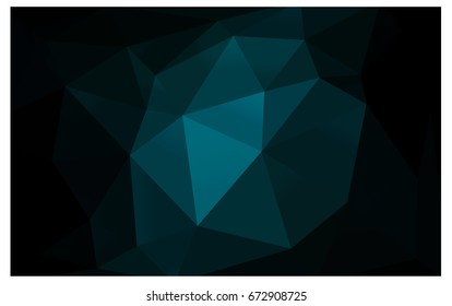 DARK BLUE vector polygonal illustration, which consist of triangles. Triangular pattern for your business design. Geometric background in Origami style with gradient. 
