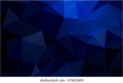 DARK BLUE vector polygonal illustration, which consist of triangles. Triangular design for your business. Creative geometric background in Origami style with gradient