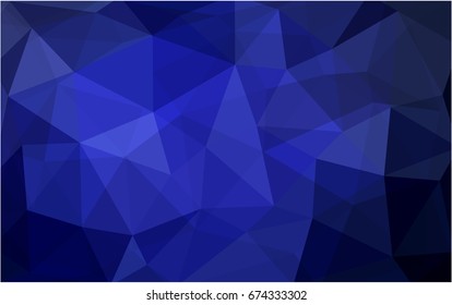 DARK BLUE vector polygonal illustration, which consist of triangles. Triangular design for your business. Creative geometric background in Origami style with gradient