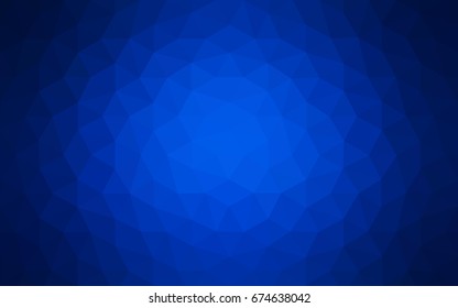 DARK BLUE vector polygonal illustration, which consist of triangles. Triangular pattern for your business design. Geometric background in Origami style with gradient. 