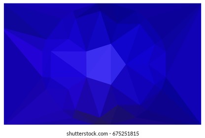 DARK BLUE vector polygonal illustration, which consist of triangles with a gemstone in center. Triangular design of a huge diamond for your business. Creative geometric background of gems.