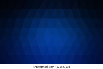 DARK BLUE vector polygonal illustration, which consist of triangles. Triangular design for your business. Creative geometric background in Origami style with gradient