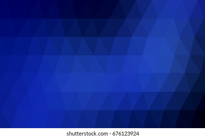 DARK BLUE vector polygonal illustration, which consist of triangles. Triangular pattern for your business design. Geometric background in Origami style with gradient. 