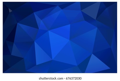 DARK BLUE vector polygonal illustration, which consist of triangles. Triangular pattern for your business design. Geometric background in Origami style with gradient. 