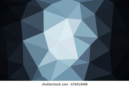 DARK BLUE vector polygonal illustration, which consist of triangles. Triangular pattern for your business design. Geometric background in Origami style with gradient. 