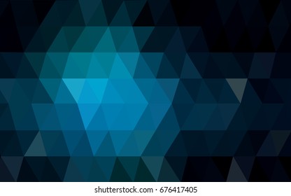DARK BLUE vector polygonal illustration, which consist of triangles. Triangular pattern for your business design. Geometric background in Origami style with gradient. 