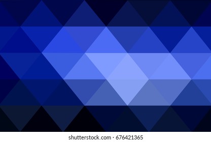 DARK BLUE vector polygonal illustration, which consist of triangles. Triangular pattern for your business design. Geometric background in Origami style with gradient. 