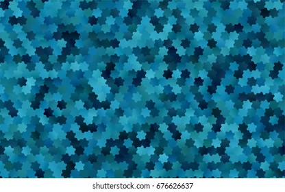 Dark BLUE vector polygonal illustration, which consist of hexagons. Hexagonal design for your business. Creative geometric background in Origami style with gradient