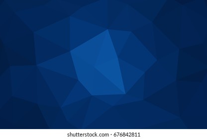 DARK BLUE vector polygonal illustration, which consist of triangles. Triangular pattern for your business design. Geometric background in Origami style with gradient. 