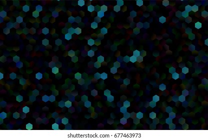 Dark BLUE vector polygonal illustration, which consist of hexagons. Hexagonal design for your business. Creative geometric background in Origami style with gradient