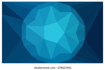 DARK BLUE vector polygonal illustration, which consist of triangles with a gemstone in center. Triangular design of a huge diamond for your business. Creative geometric background of gems.