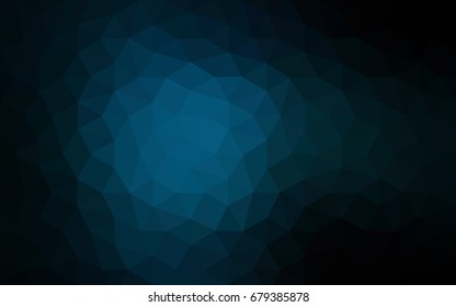DARK BLUE vector polygonal illustration, which consist of triangles. Triangular design for your business. Creative geometric background in Origami style with gradient