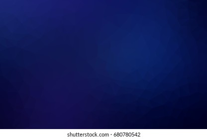 DARK BLUE vector polygonal illustration, which consist of triangles. Triangular pattern for your business design. Geometric background in Origami style with gradient. 