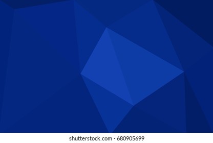 DARK BLUE vector polygonal illustration, which consist of triangles. Triangular design for your business. Creative geometric background in Origami style with gradient