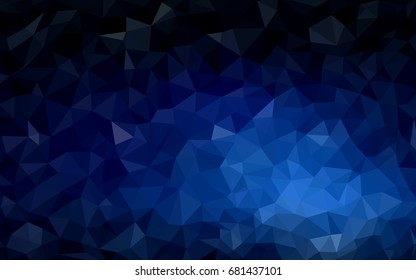 DARK BLUE vector polygonal illustration, which consist of triangles. Triangular design for your business. Creative geometric background in Origami style with gradient