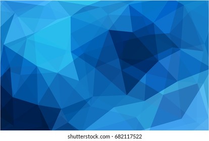 DARK BLUE vector polygonal illustration, which consist of triangles. Triangular pattern for your business design. Geometric background in Origami style with gradient. 