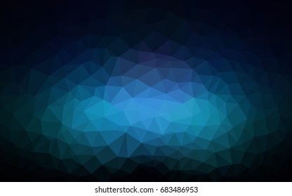 DARK BLUE vector polygonal illustration, which consist of triangles. Triangular design for your business. Creative geometric background in Origami style with gradient