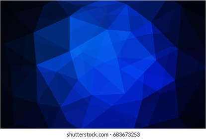 DARK BLUE vector polygonal illustration, which consist of triangles. Triangular pattern for your business design. Geometric background in Origami style with gradient. 