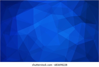 DARK BLUE vector polygonal illustration, which consist of triangles. Triangular design for your business. Creative geometric background in Origami style with gradient