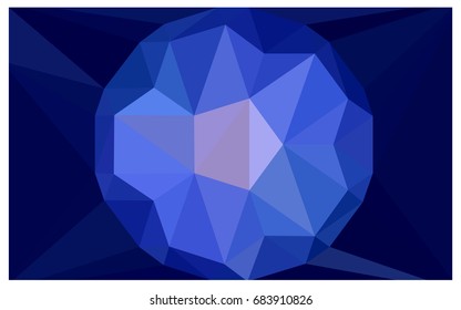 DARK BLUE vector polygonal illustration, which consist of triangles with a gemstone in center. Triangular design of a huge diamond for your business. Creative geometric background of gems.