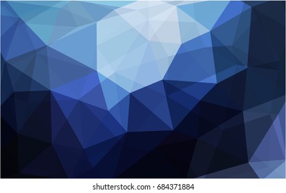 DARK BLUE vector polygonal illustration, which consist of triangles. Triangular design for your business. Creative geometric background in Origami style with gradient