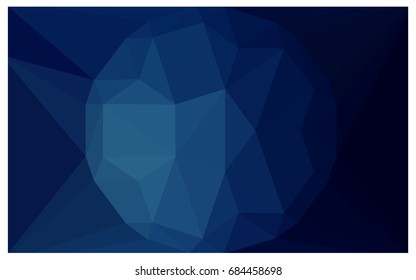 DARK BLUE vector polygonal illustration, which consist of triangles with a gemstone in center. Triangular design of a huge diamond for your business. Creative geometric background of gems.