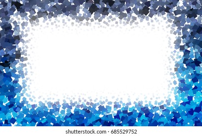 Dark BLUE vector polygonal illustration, which consist of rectangles. Rectangular pattern for your business design. Geometric background in Origami style with gradient. 