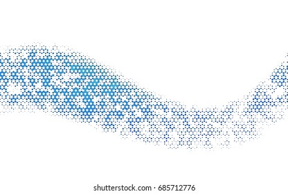 Dark BLUE vector polygonal illustration, which consist of hexagons. Hexagonal design for your business. Creative geometric background in Origami style with gradient