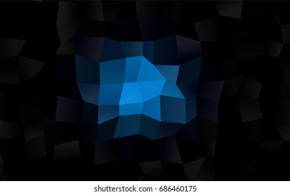 Dark BLUE vector polygonal illustration consisting of rectangles. Rectangular design for your business. Creative geometric background in origami style with gradient.
