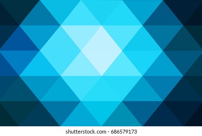 DARK BLUE vector polygonal illustration, which consist of triangles. Triangular design for your business. Creative geometric background in Origami style with gradient