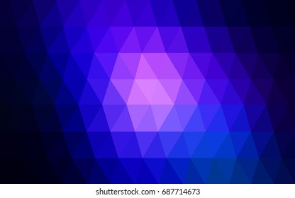 DARK BLUE vector polygonal illustration, which consist of triangles. Triangular design for your business. Creative geometric background in Origami style with gradient