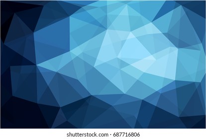 DARK BLUE vector polygonal illustration, which consist of triangles. Triangular pattern for your business design. Geometric background in Origami style with gradient. 
