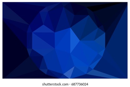 DARK BLUE vector polygonal illustration, which consist of triangles with a gemstone in center. Triangular design of a huge diamond for your business. Creative geometric background of gems.