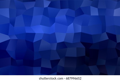 Dark BLUE vector polygonal illustration, which consist of rectangles. Rectangular pattern for your business design. Geometric background in Origami style with gradient. 