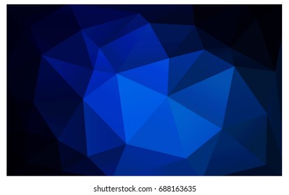 DARK BLUE vector polygonal illustration, which consist of triangles. Triangular pattern for your business design. Geometric background in Origami style with gradient. 