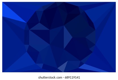 DARK BLUE vector polygonal illustration, which consist of triangles with a gemstone in center. Triangular design of a huge diamond for your business. Creative geometric background of gems.