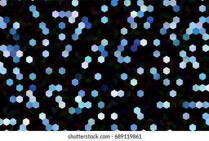 Dark BLUE vector polygonal illustration, which consist of hexagons. Hexagonal design for your business. Creative geometric background in Origami style with gradient