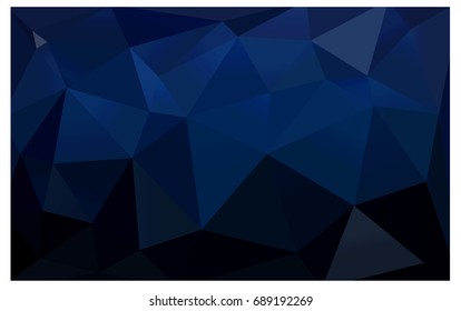 DARK BLUE vector polygonal illustration, which consist of triangles. Triangular design for your business. Creative geometric background in Origami style with gradient