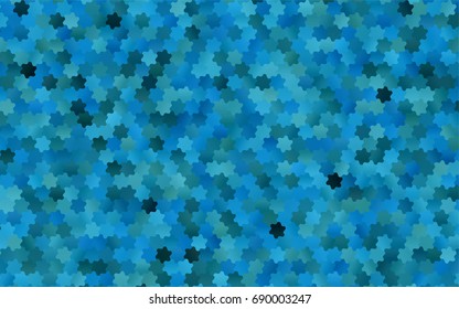 Dark BLUE vector polygonal illustration, which consist of hexagons. Hexagonal pattern for your business design. Geometric background in Origami style with gradient. 