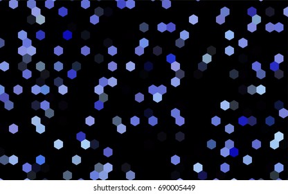 Dark BLUE vector polygonal illustration, which consist of hexagons. Hexagonal design for your business. Creative geometric background in Origami style with gradient