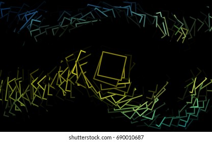 Dark BLUE vector polygonal illustration consisting of rectangles. Rectangular design for your business. Creative geometric background in origami style with gradient.
