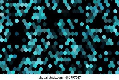 Dark BLUE vector polygonal illustration, which consist of hexagons. Hexagonal design for your business. Creative geometric background in Origami style with gradient