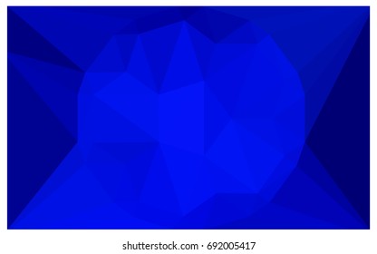 DARK BLUE vector polygonal illustration, which consist of triangles with a gemstone in center. Triangular design of a huge diamond for your business. Creative geometric background of gems.