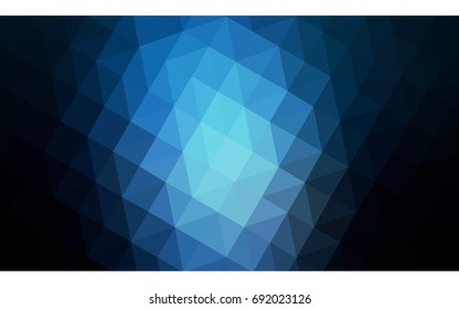 DARK BLUE vector polygonal illustration, which consist of triangles. Triangular pattern for your business design. Geometric background in Origami style with gradient. 