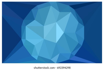 DARK BLUE vector polygonal illustration, which consist of triangles with a gemstone in center. Triangular design of a huge diamond for your business. Creative geometric background of gems.