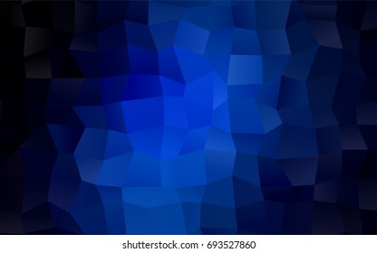 Dark BLUE vector polygonal illustration consisting of rectangles. Rectangular design for your business. Creative geometric background in origami style with gradient.