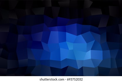 Dark BLUE vector polygonal illustration, which consist of rectangles. Rectangular pattern for your business design. Geometric background in Origami style with gradient. 